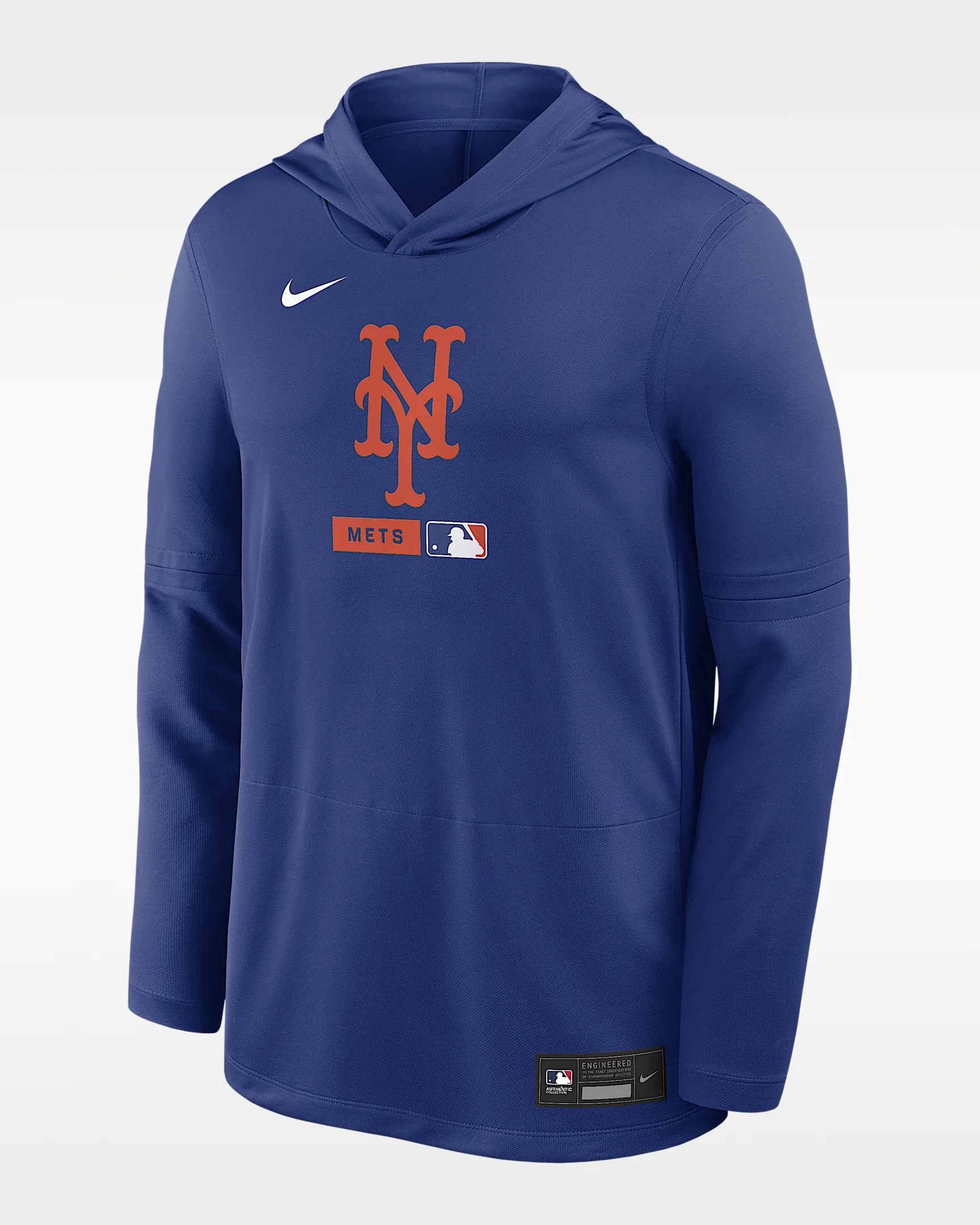 New York Mets Authentic Collection Men's Nike Dri-FIT MLB Long-Sleeve Hooded Top - 1