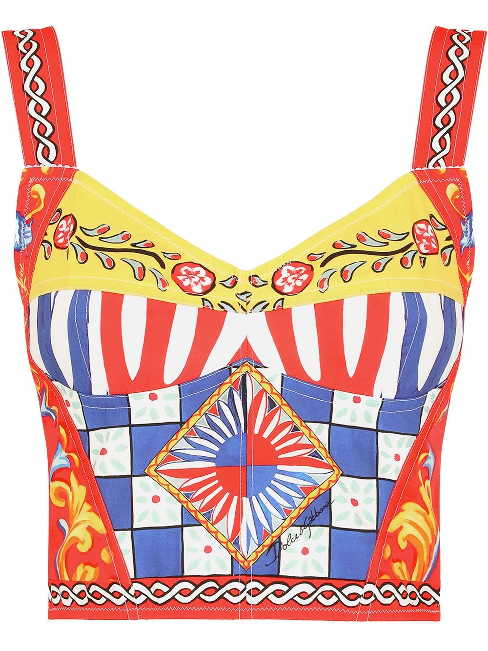 Carretto-print bustier top - 1
