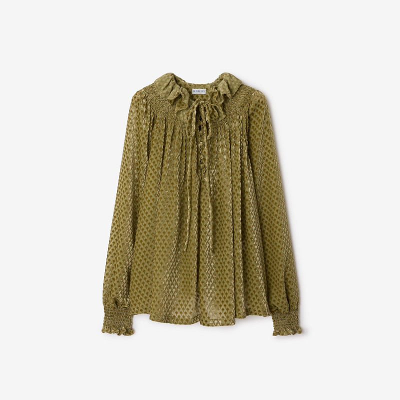 Torch Silk Blend Velvet Blouse 1