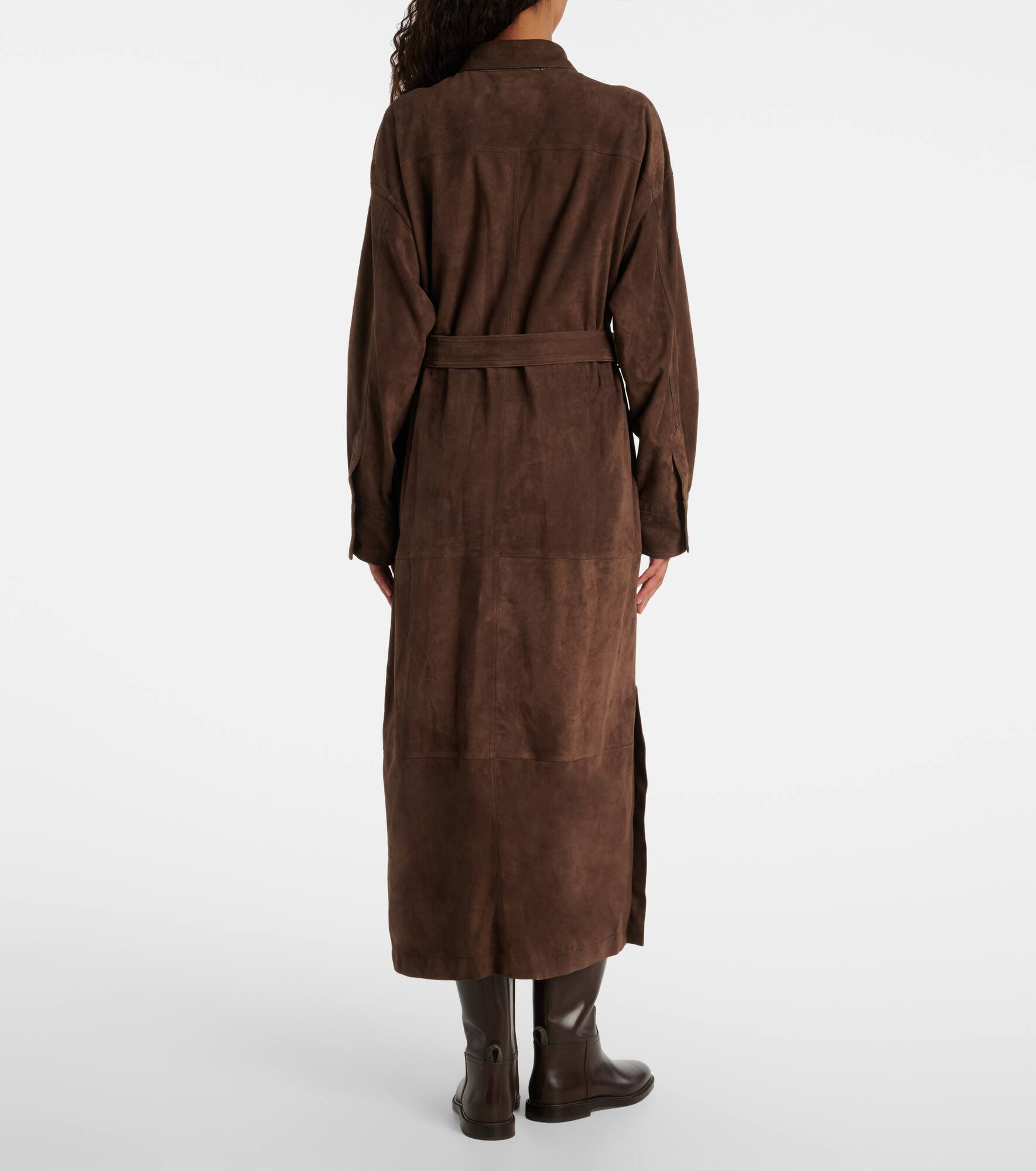 Monili belted suede shirt dress - 3