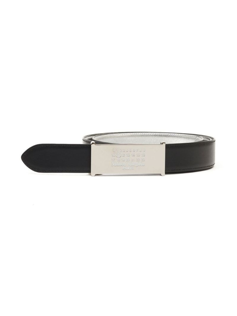 leather logo belt - 3