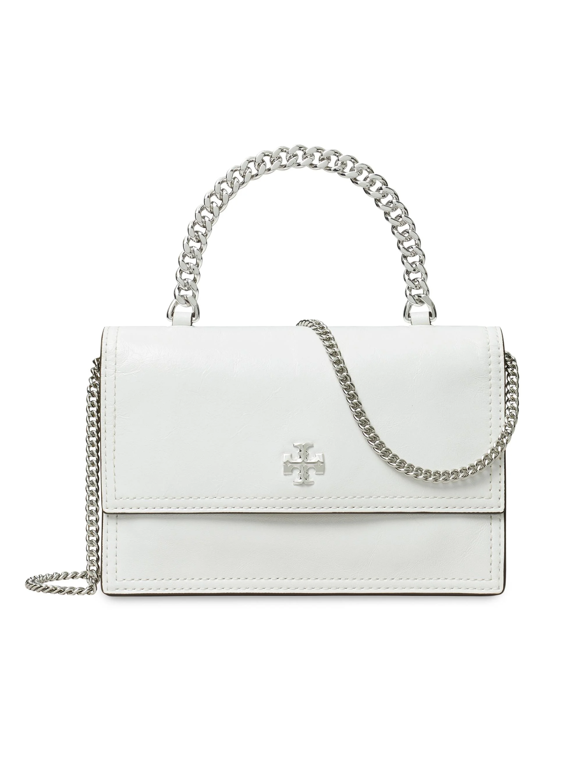 Women's Kira Mini Leather Top Handle Bag - Bianco - 1