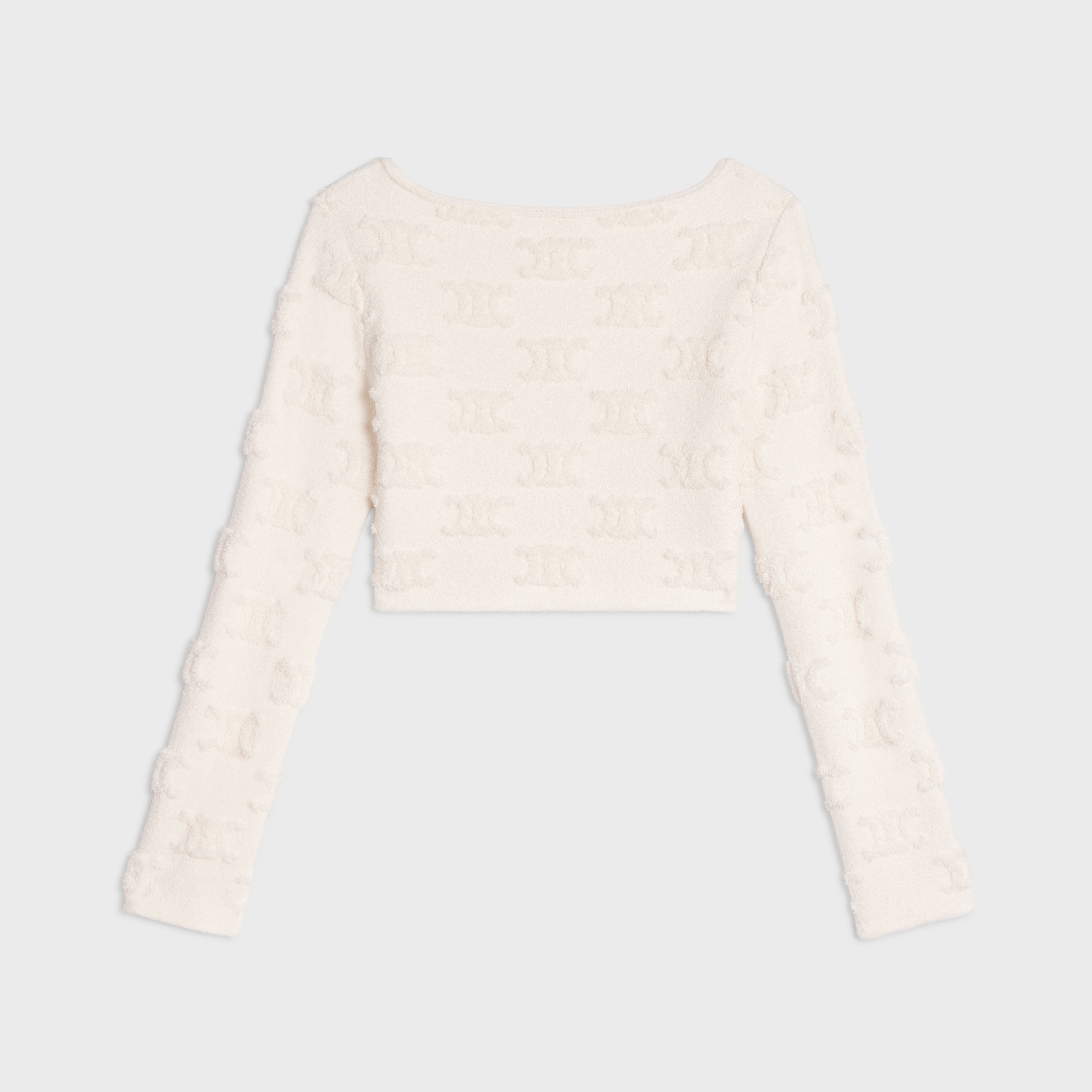 triomphe crop top in cotton bouclé - 2