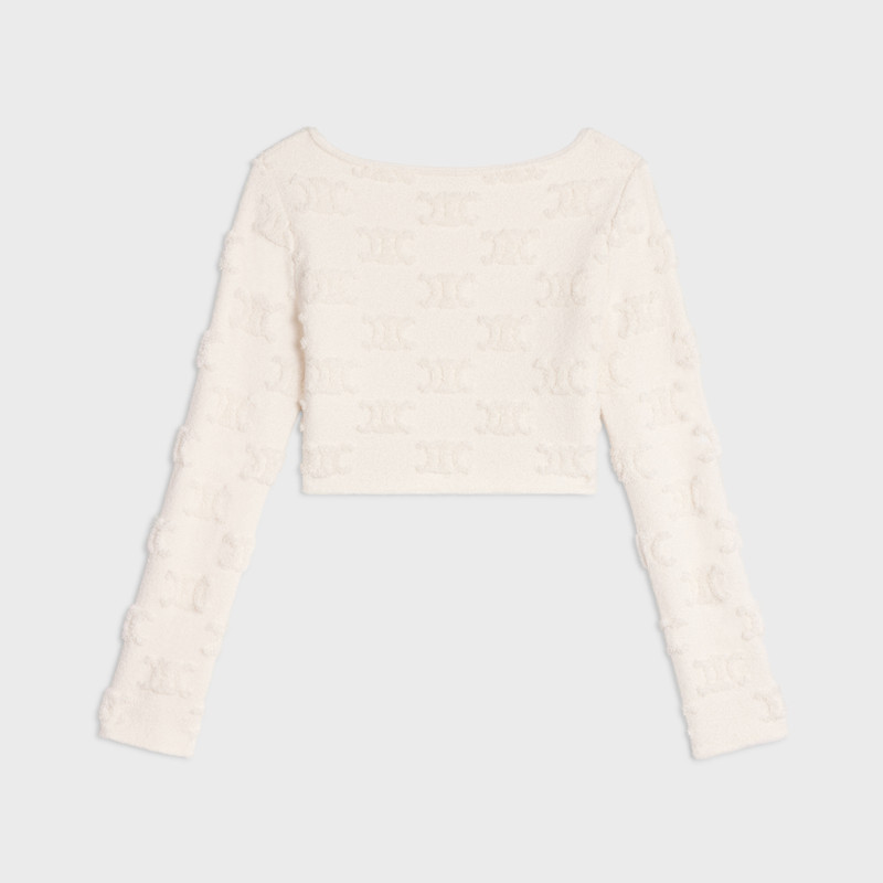 CELINE triomphe crop top in cotton bouclé outlook