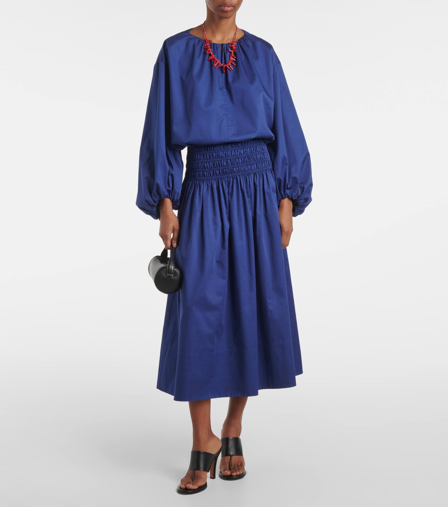 Leonie cotton satin midi skirt - 2
