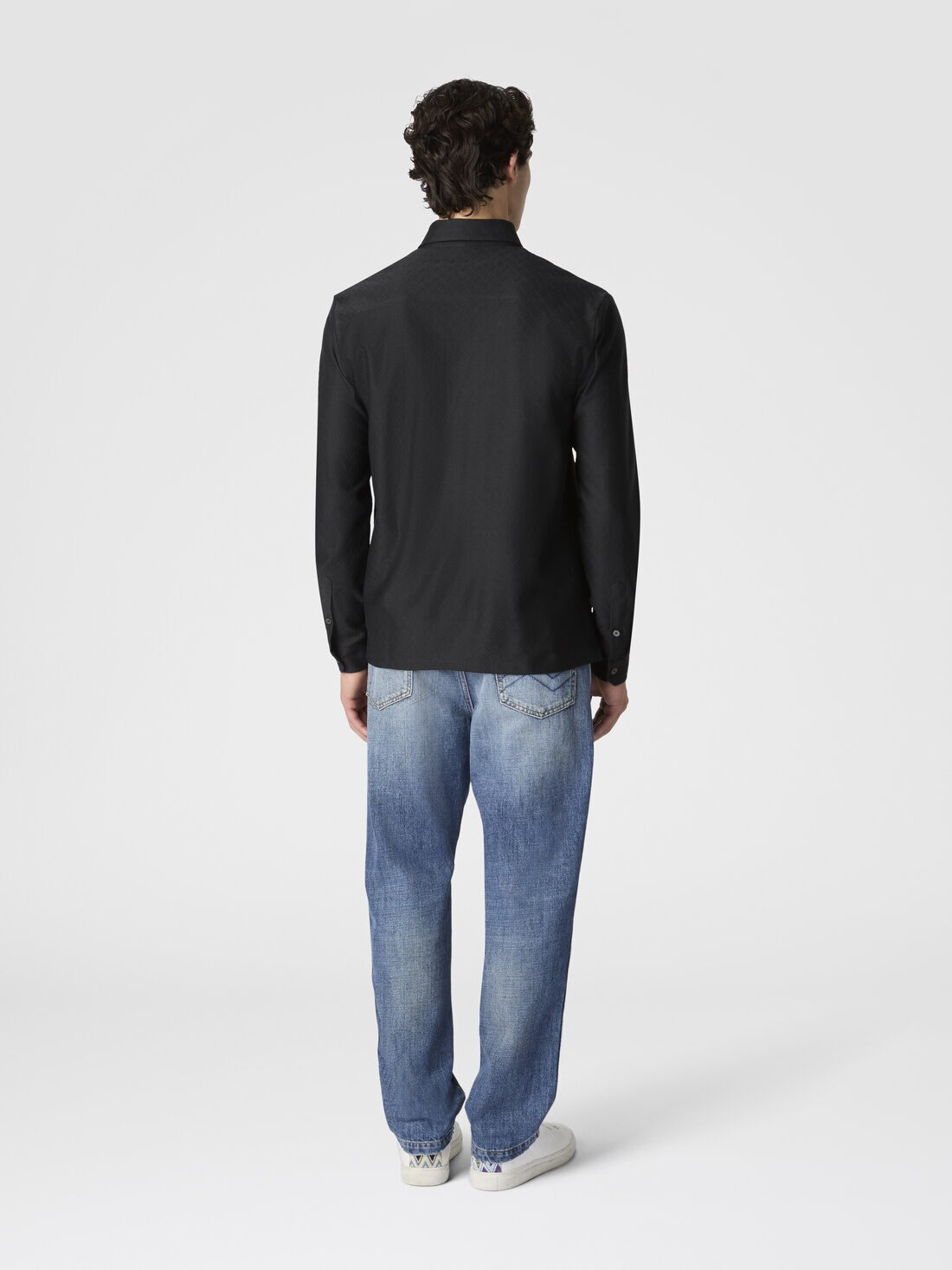 Zigzag Jersey Cotton Shirt Tone on Tone - 3