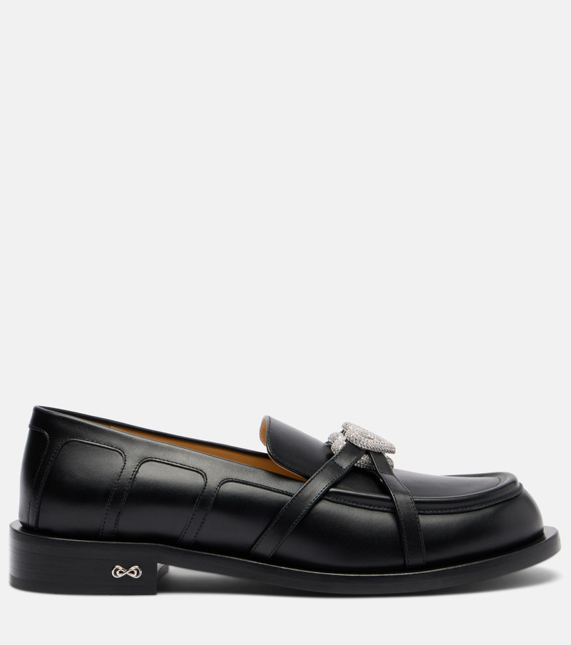 Double Heart leather loafers 4