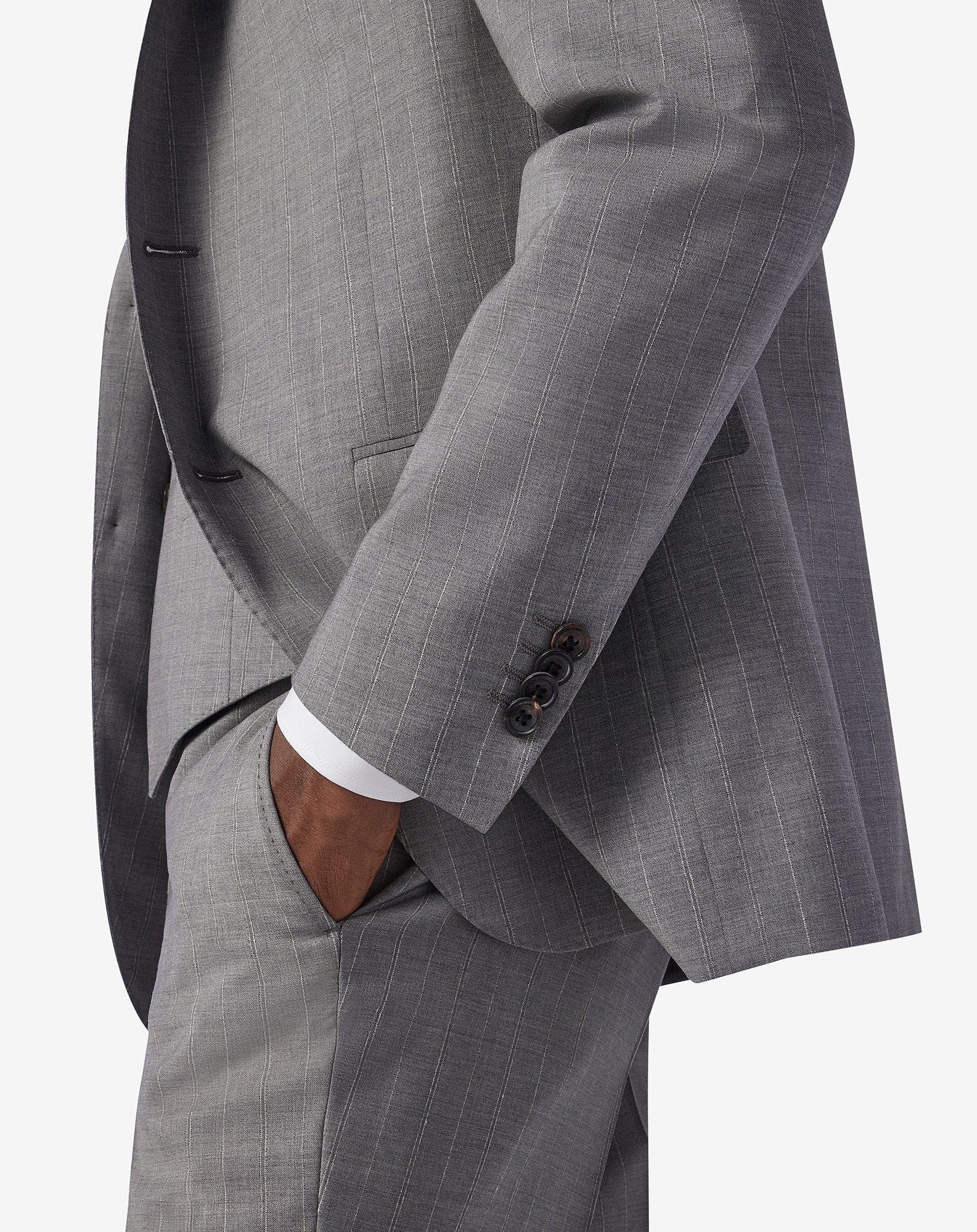 Grey wool and linen suit with waistcoat - 6