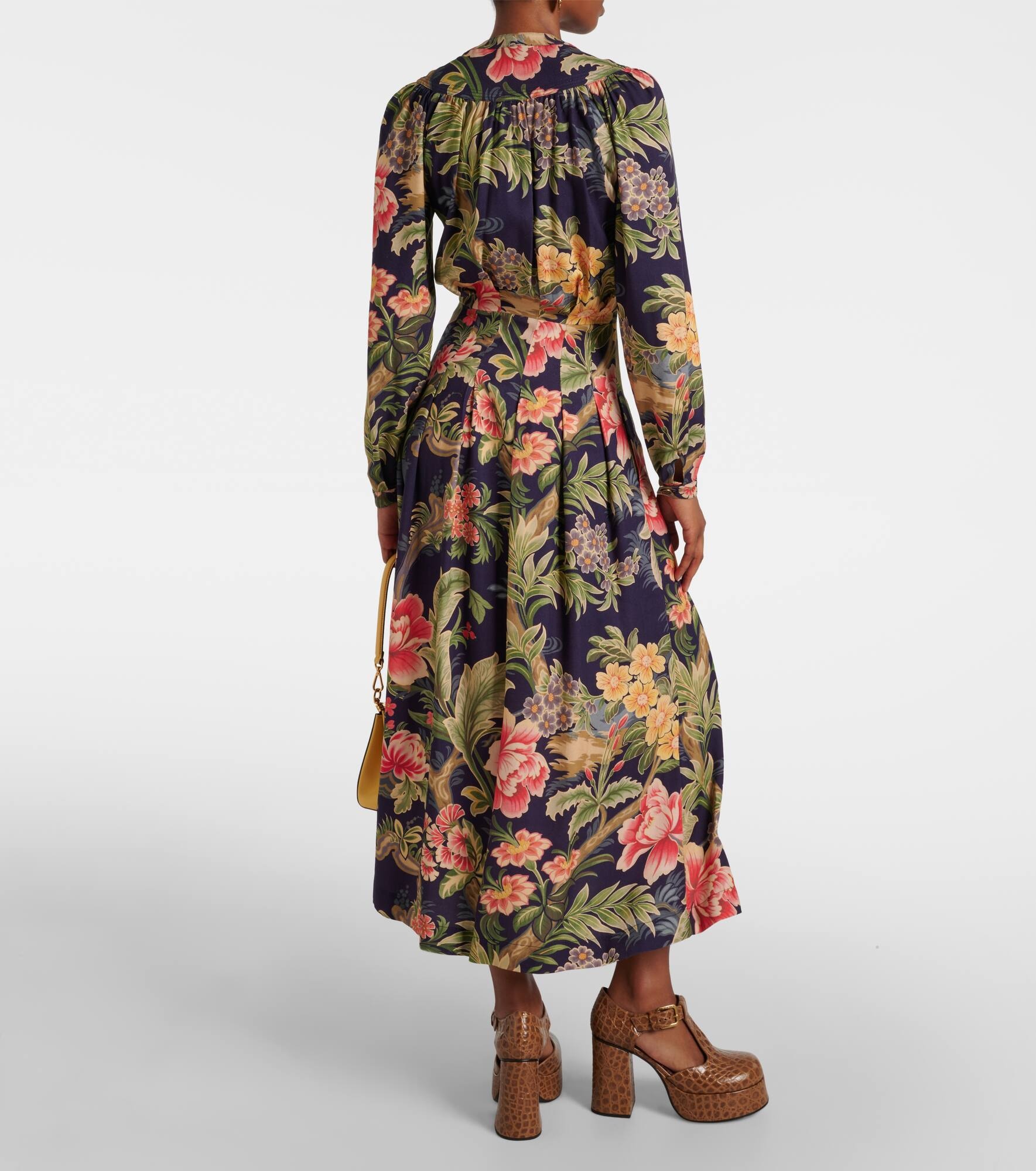 Jersey and fil coupé jacquard maxi dress - 3