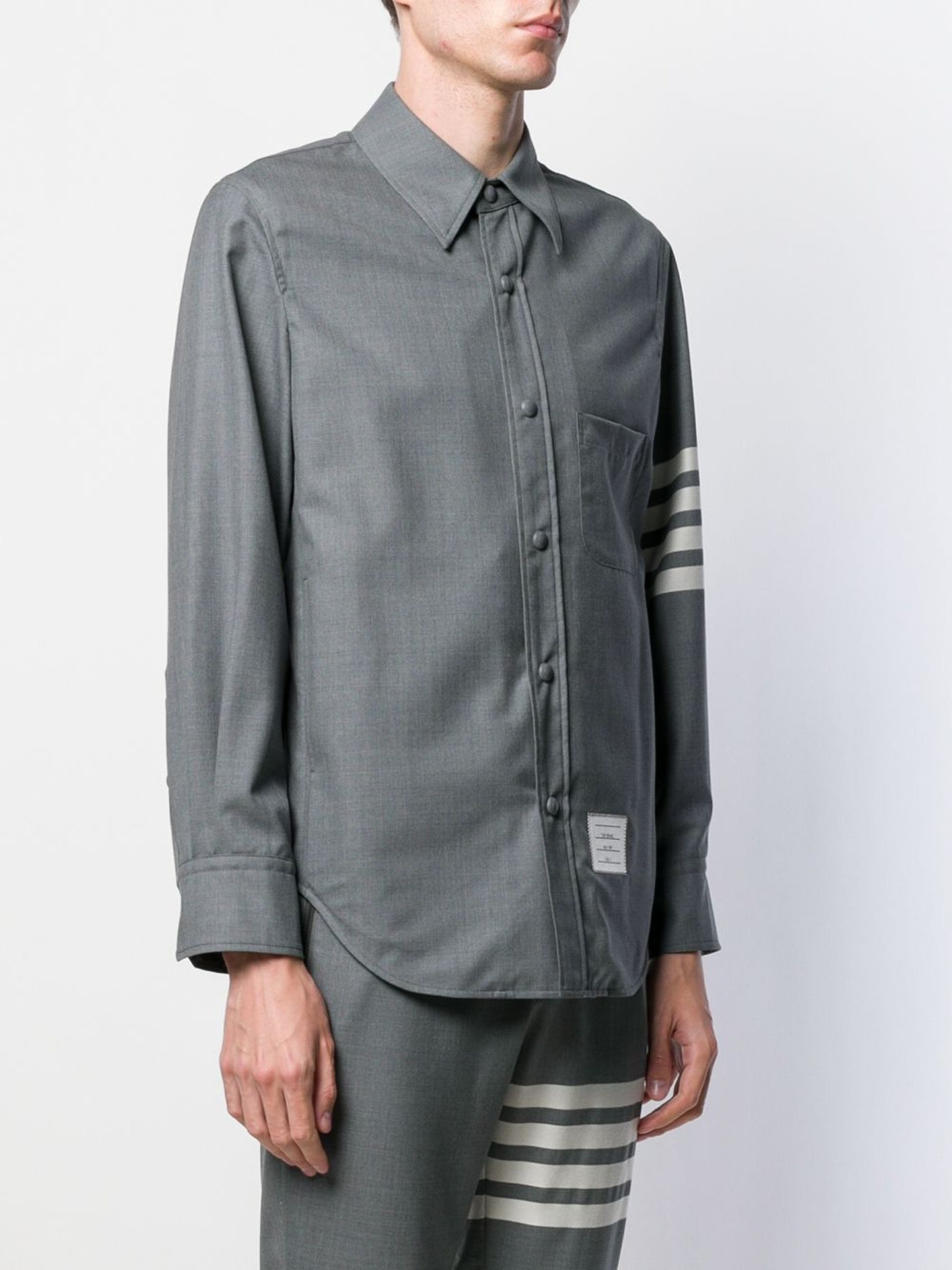 Grey 4-Bar shirt jacket - 3