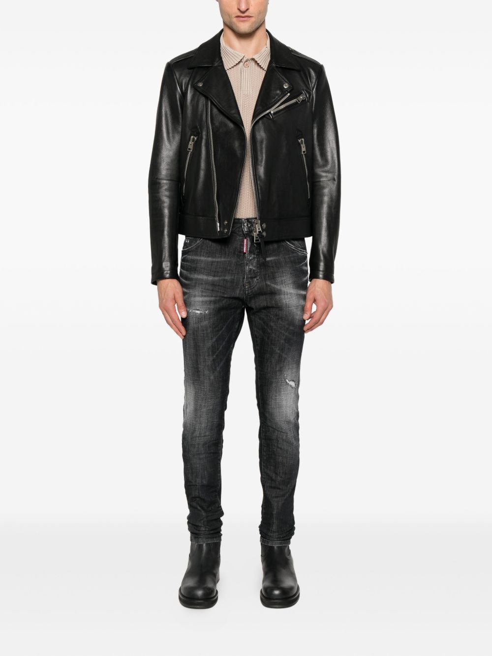 faded distressed jeans - 2