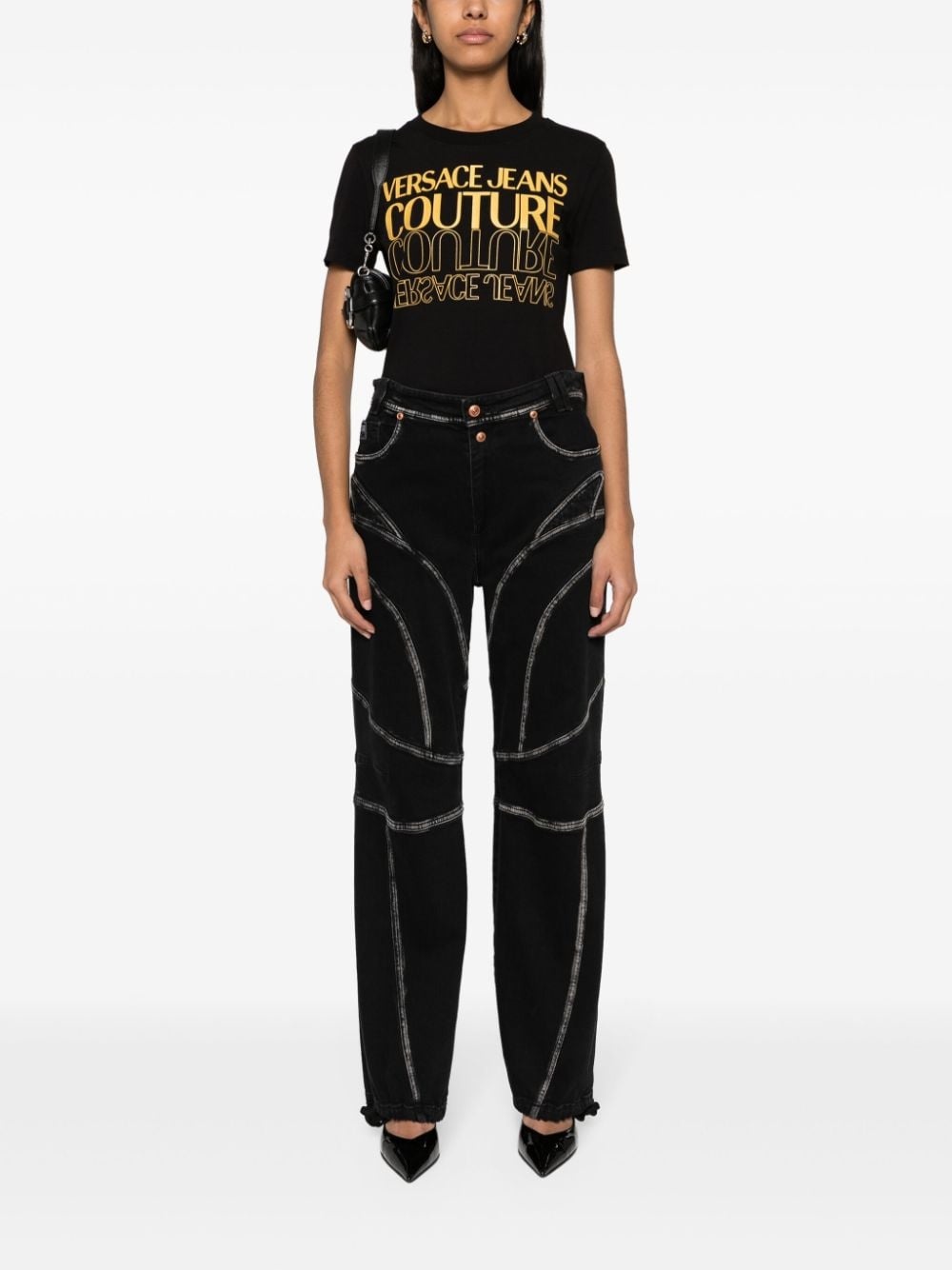 Upside Down-logo cotton T-shirt - 2