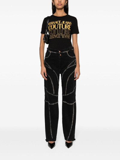 VERSACE JEANS COUTURE Upside Down-logo cotton T-shirt outlook