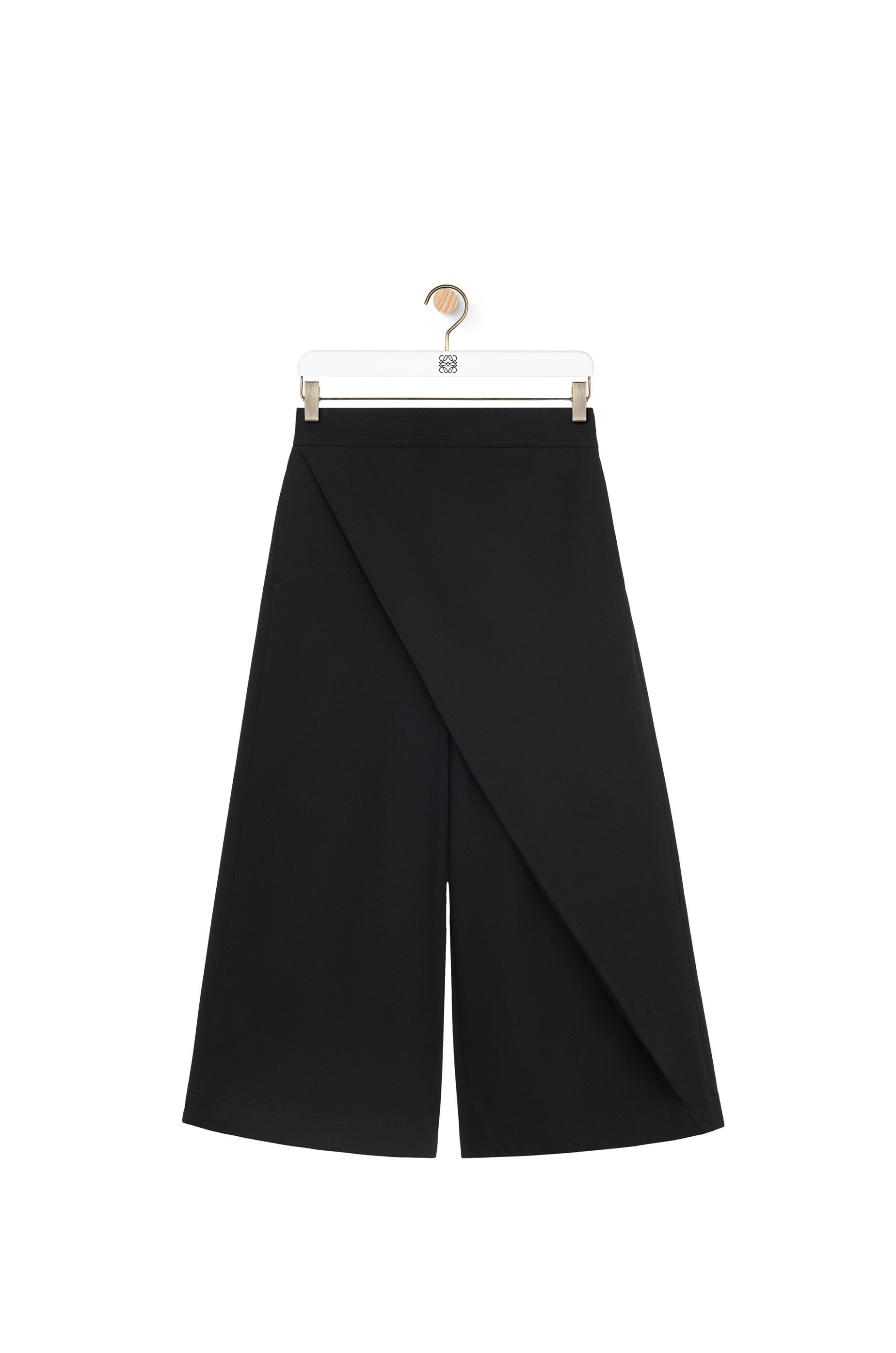 Cropped wrap trousers in cotton - 1