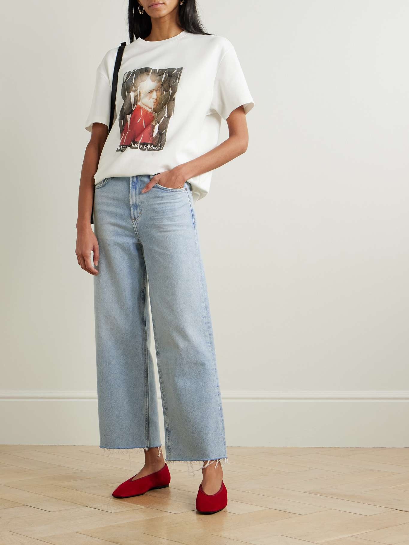 Ren frayed high-rise wide-leg jeans Light denim - 2