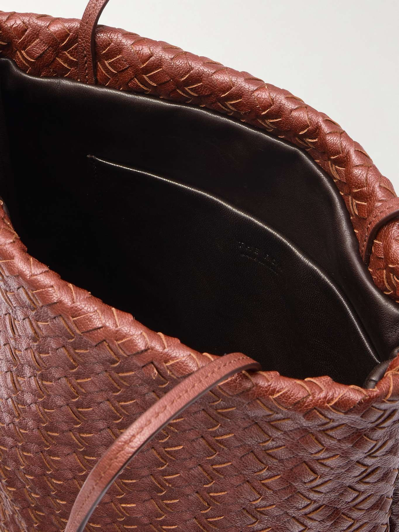 Lilou woven textured-leather shoulder bag Brown - 5