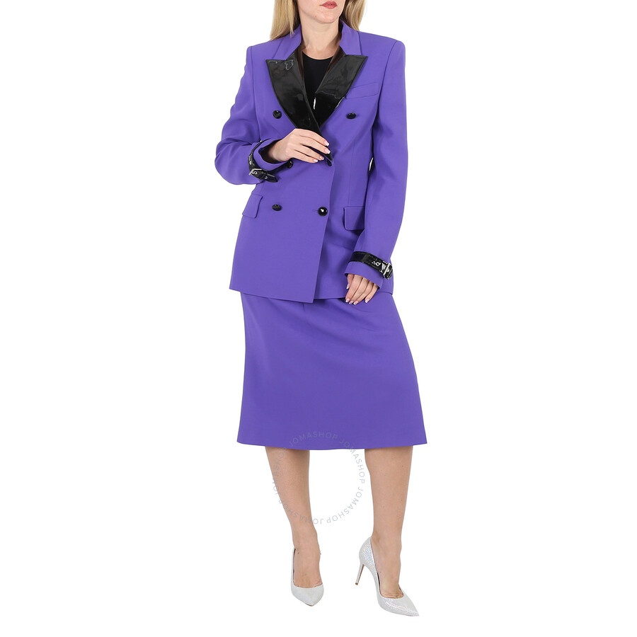 Moschino Ladies Purple Double-Breasted Blazer, Brand Size 38 (US Size 4) - 6