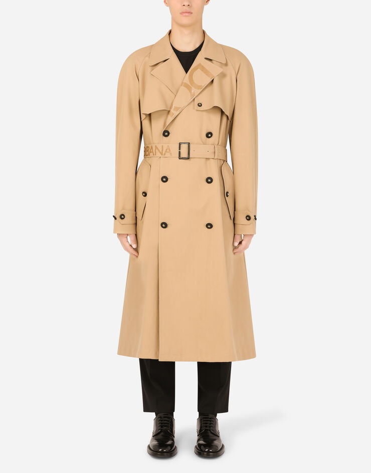 Cotton gabardine double-breasted trench coat - 1