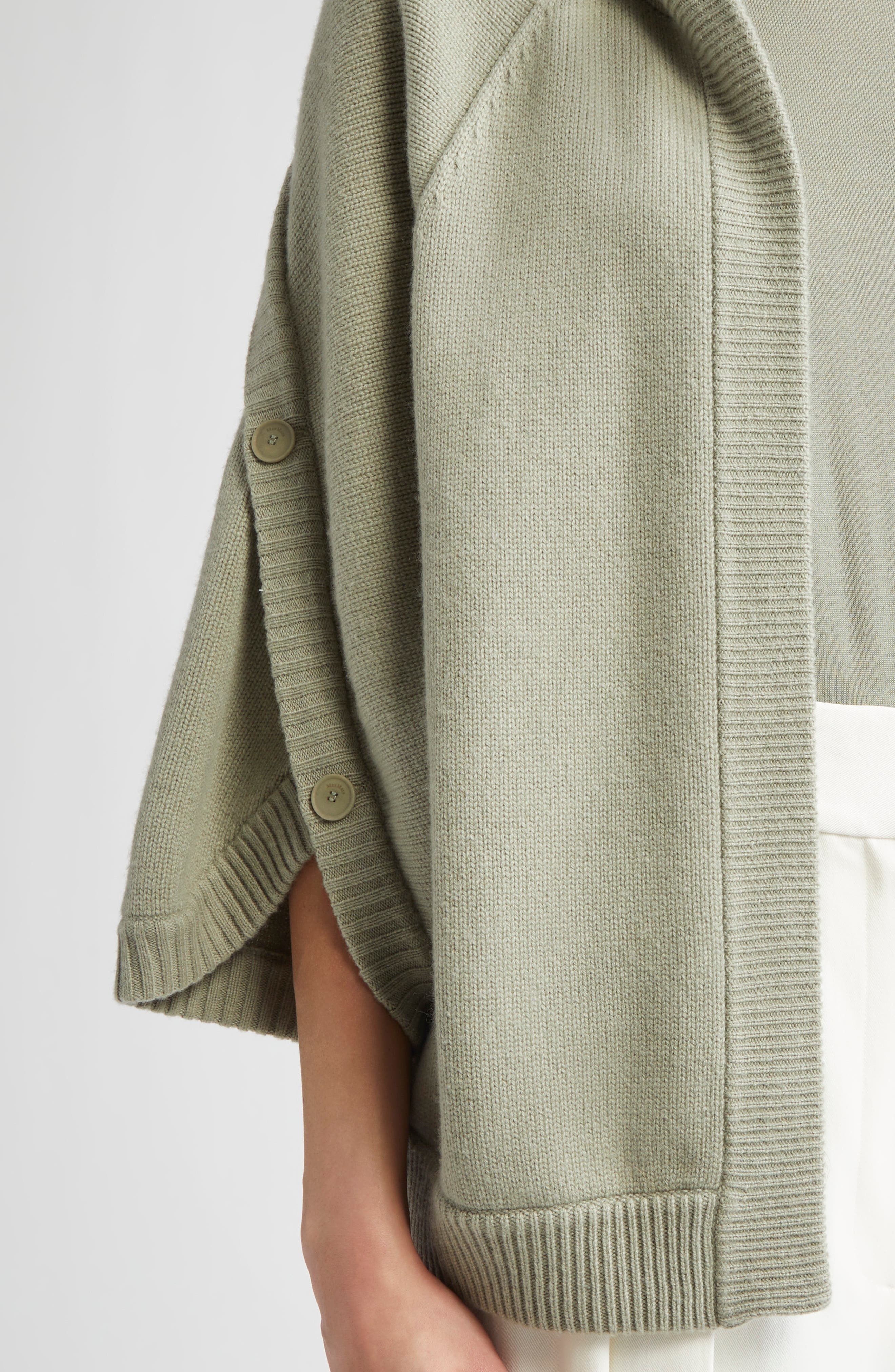 Max Mara Vals Wool & Cashmere Hooded Cardigan in Sage Green at Nordstrom - 4