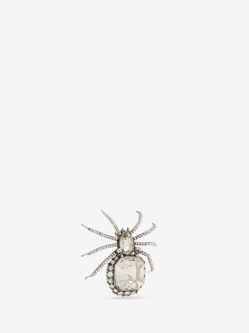 Alexander McQueen Men's Jewelled Spider Brooch in Antique Silver outlook