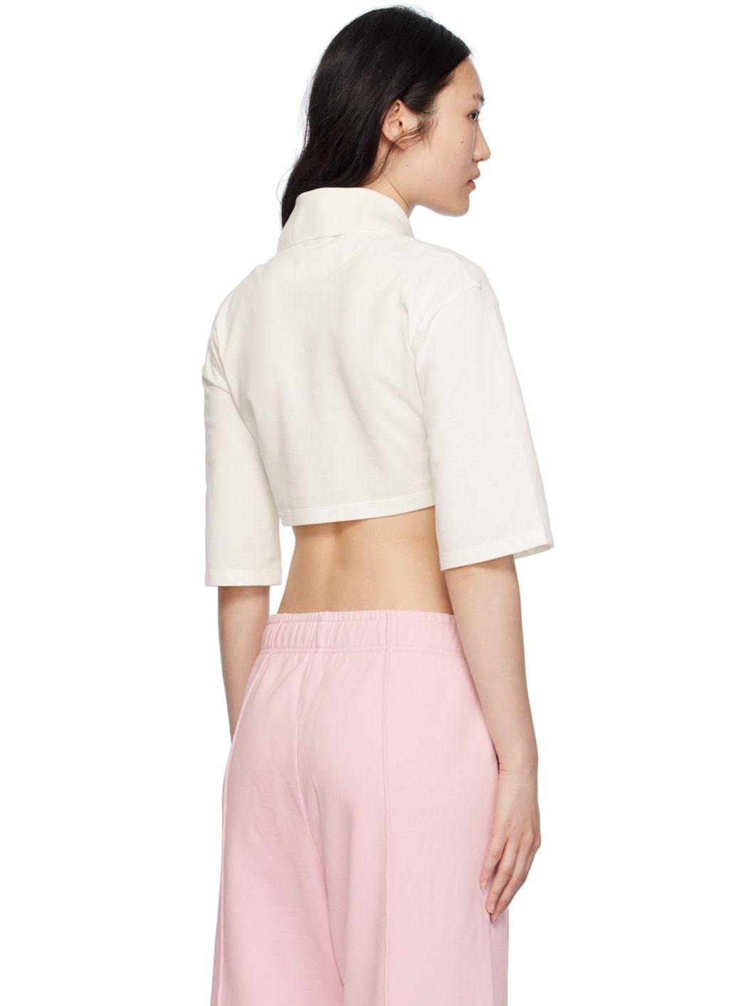 White Cropped Polo - 3