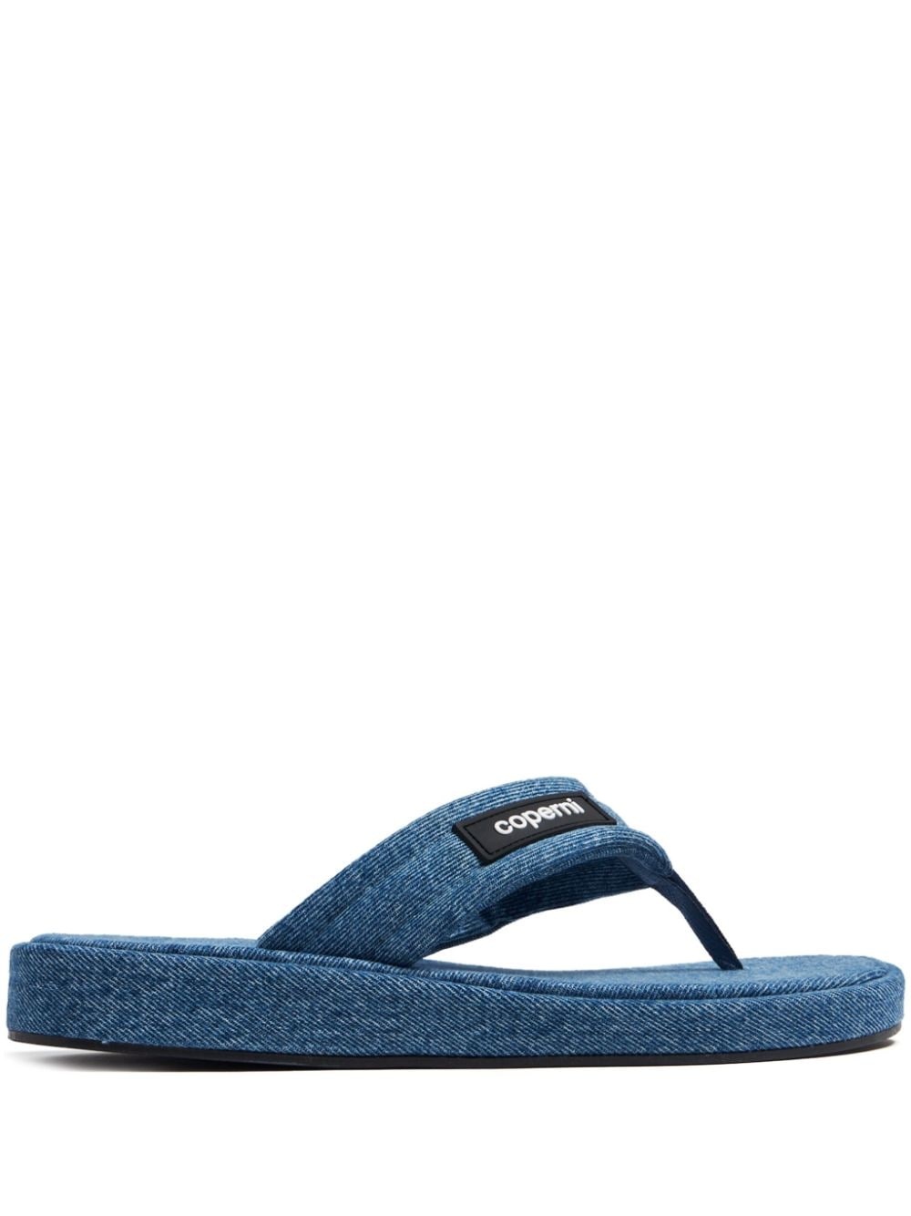 logo-appliquÃ© denim flip-flops - 1