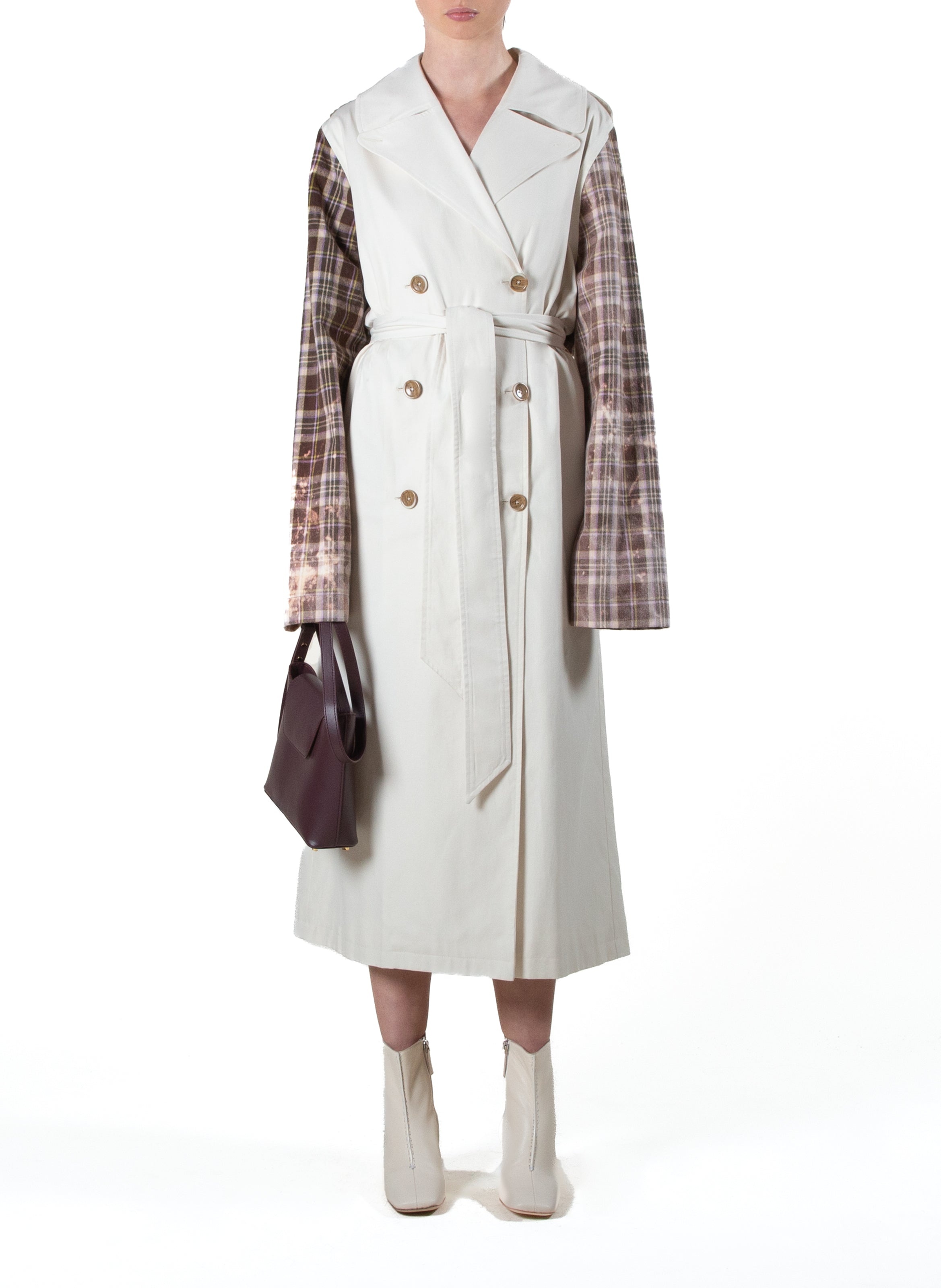 Checked Trench Coat - 1