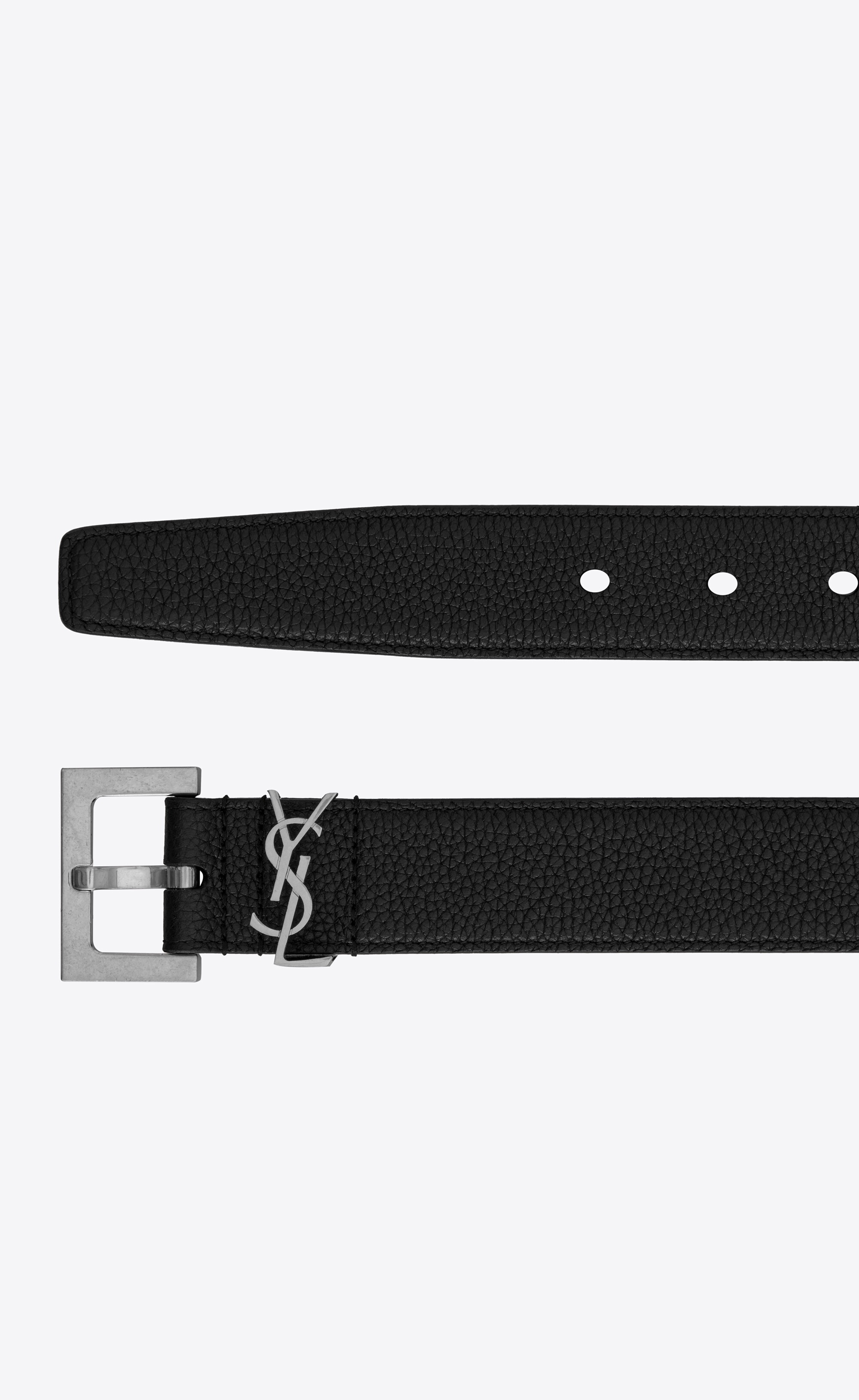 monogram belt in grained leather - 2