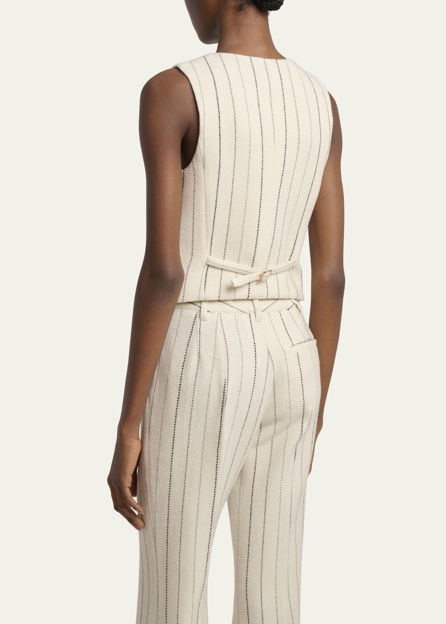 Coleridge Wool Cashmere Pinstripe Vest - 3
