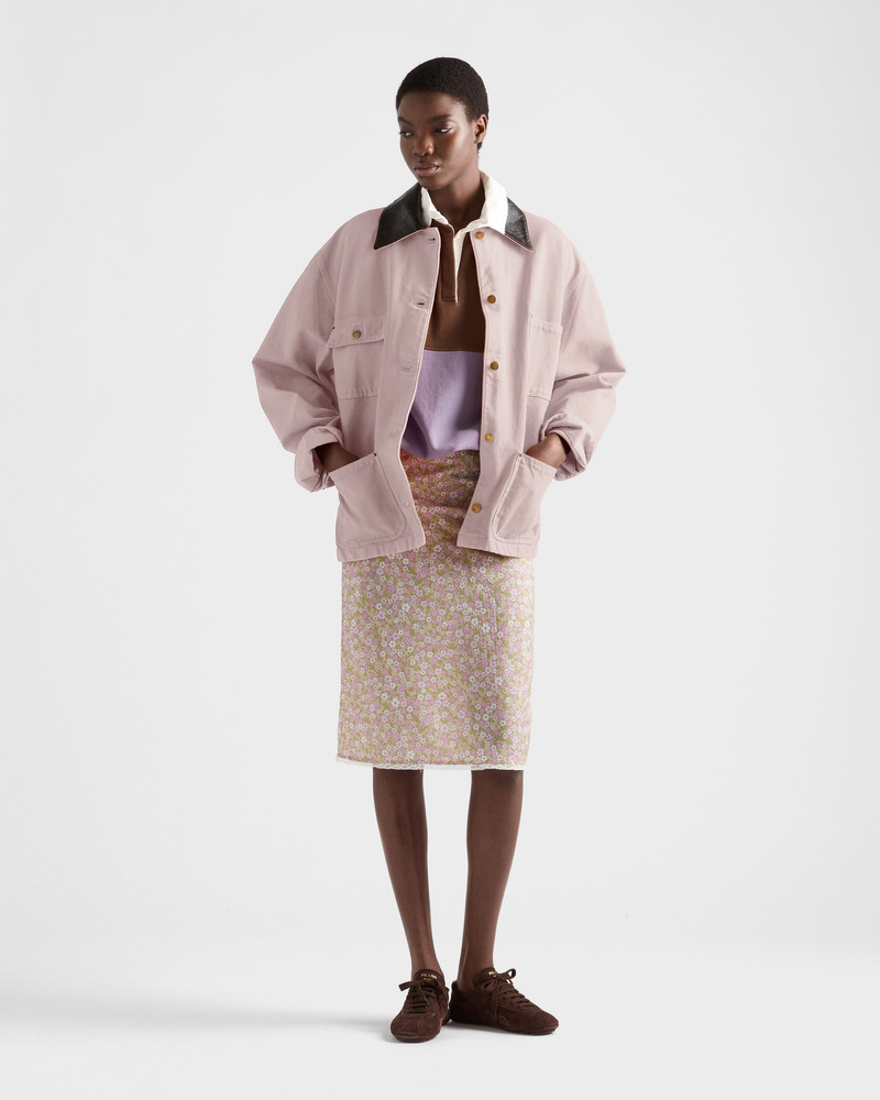 Prada Floral print Re-Nylon midi-skirt outlook