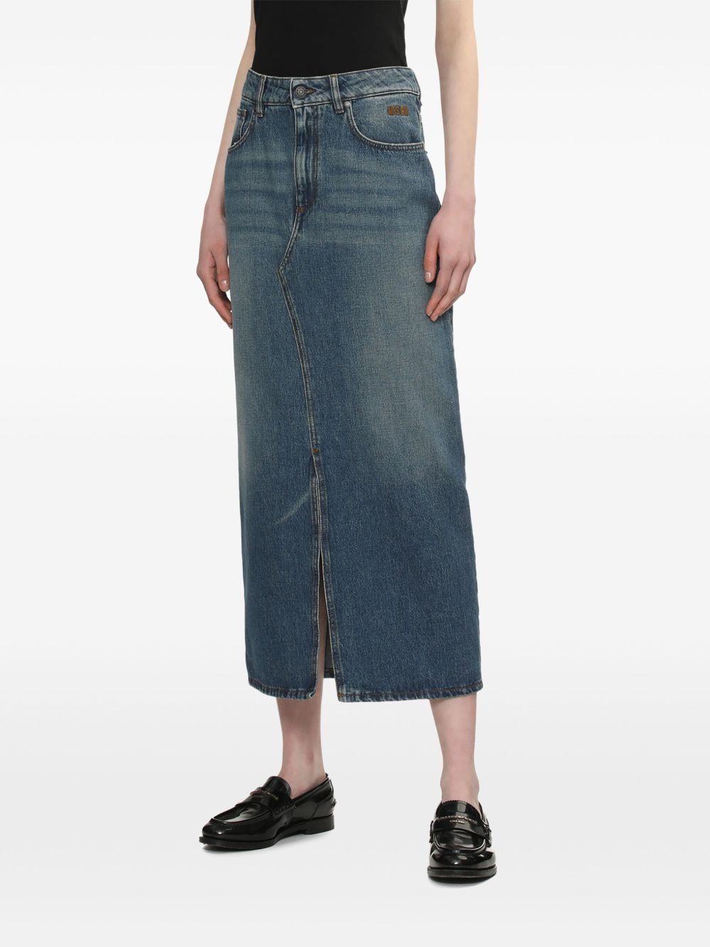 denim midi skirt - 3