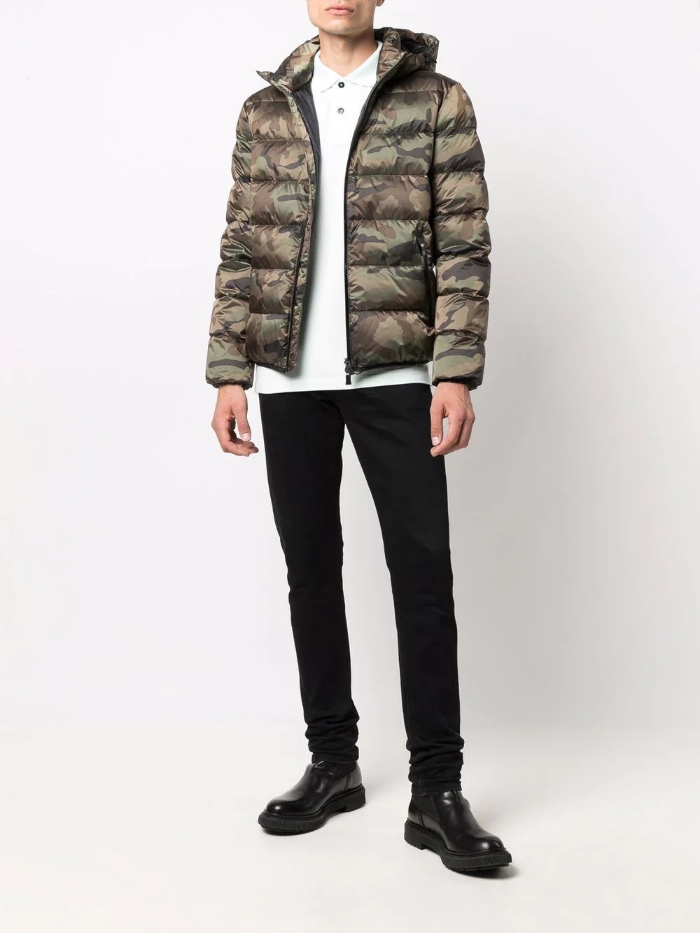 camouflage-print hooded padded jacket - 2