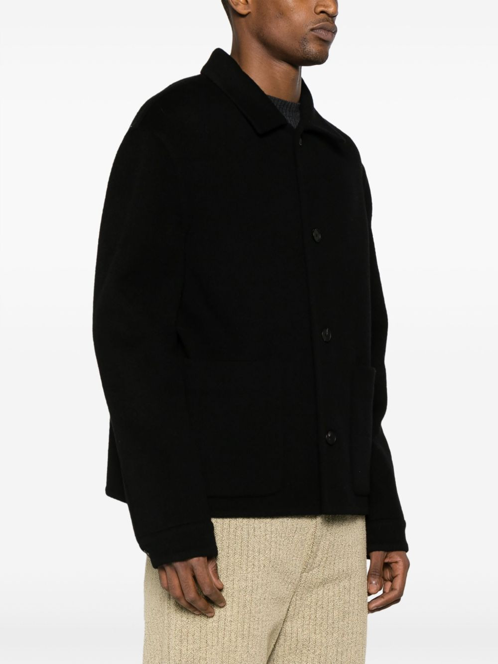 wool-blend shirt jacket - 3