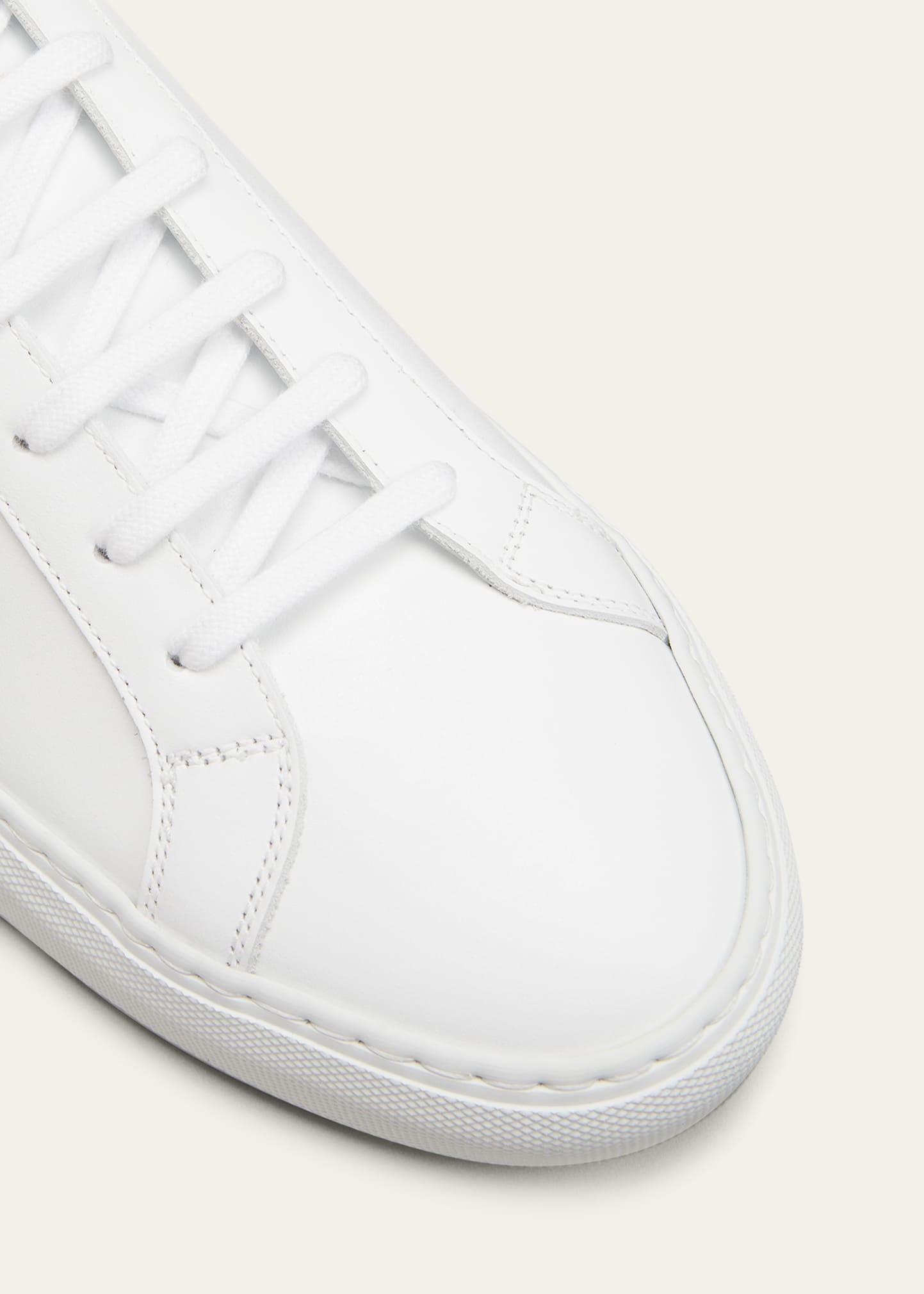 Men's Achilles Leather Low-Top Sneakers, White - 6