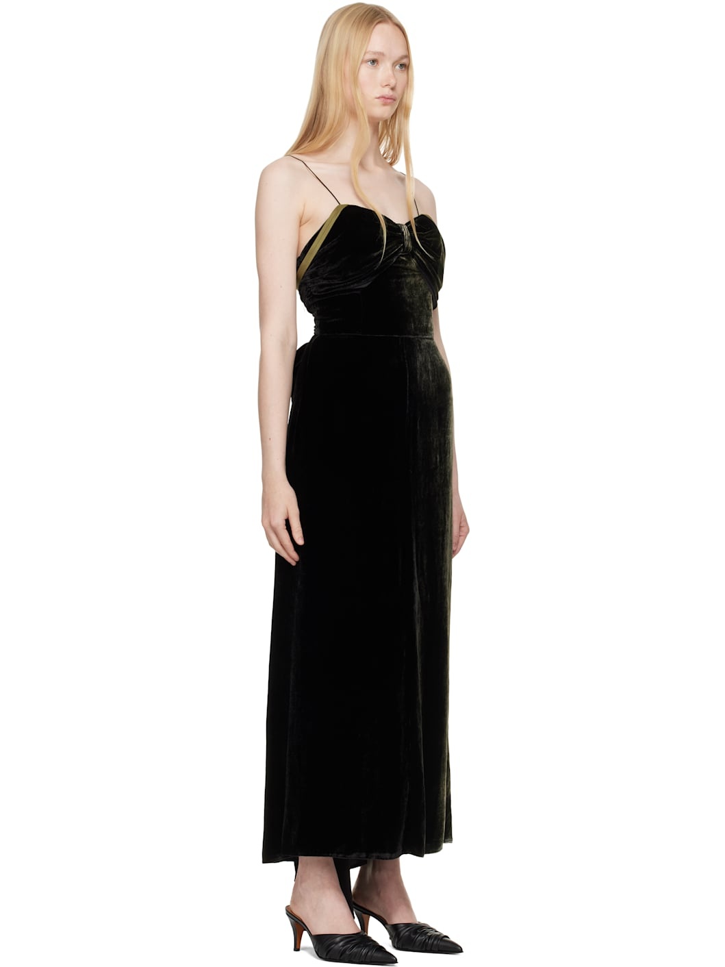 Black Silk Maxi Dress - 2