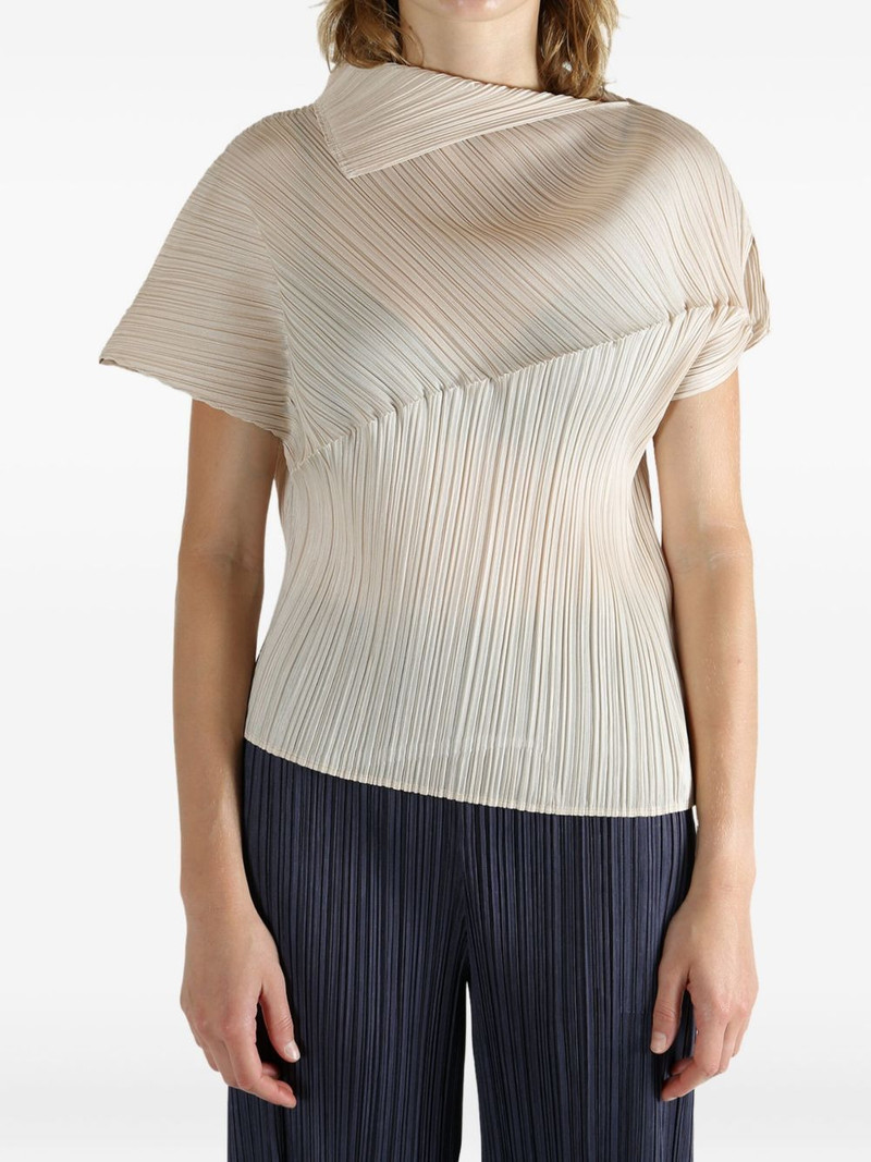 Pleats Please Issey Miyake pleated asymmetric top outlook