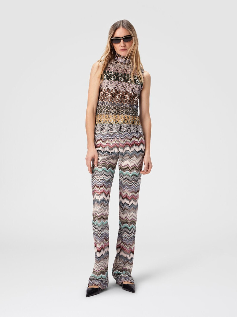Missoni High-Neck Top in Striped Embroidered Lace outlook