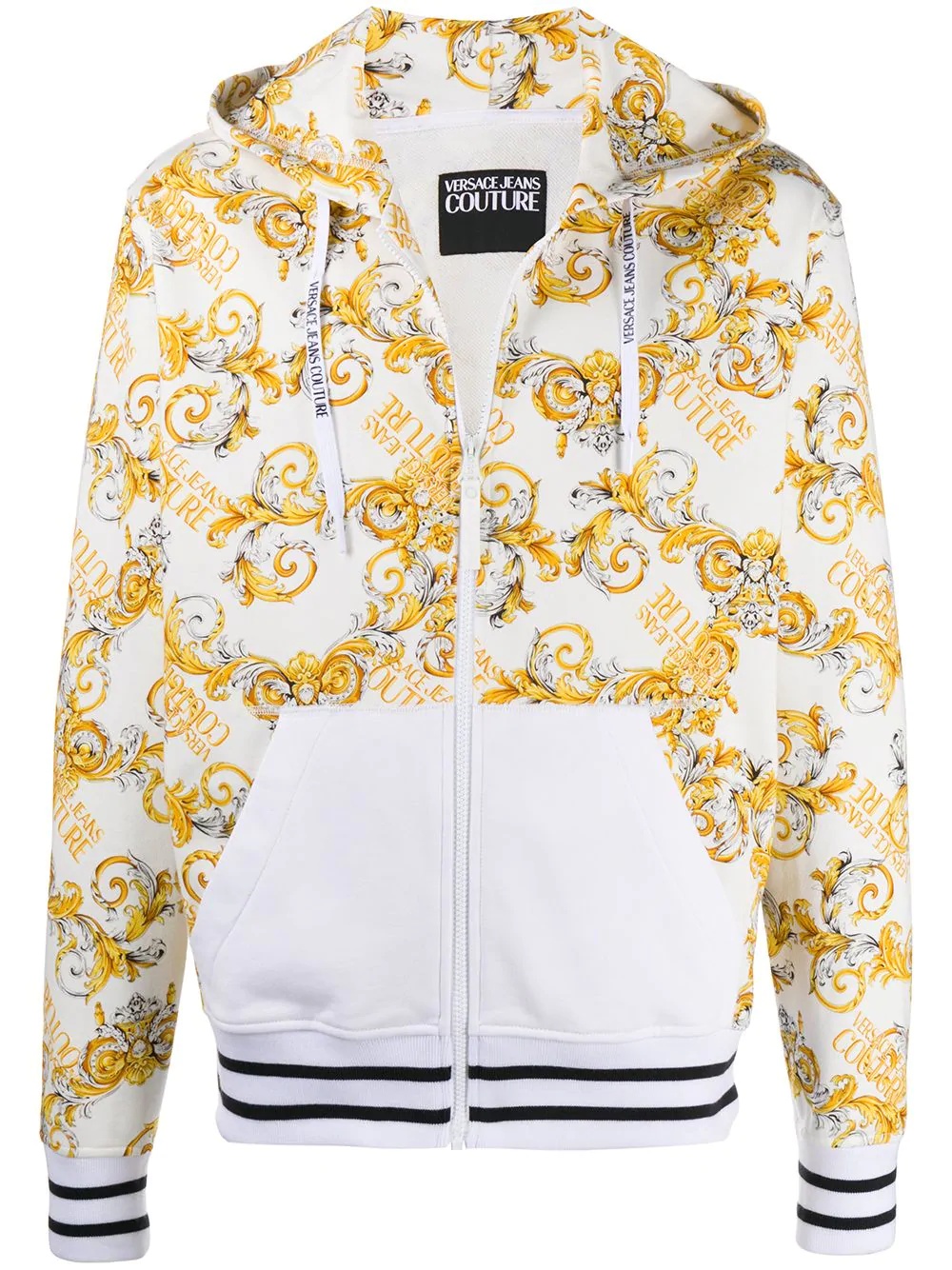 baroque print hoodie - 1