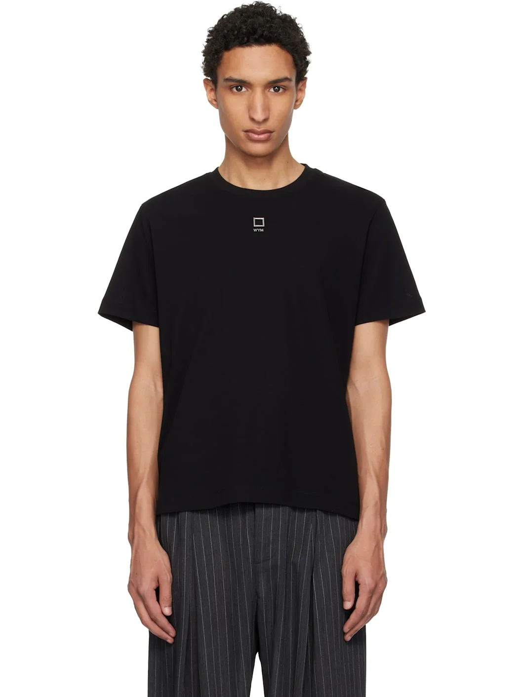 Black Front Logo Slim Fit T-Shirt - 1