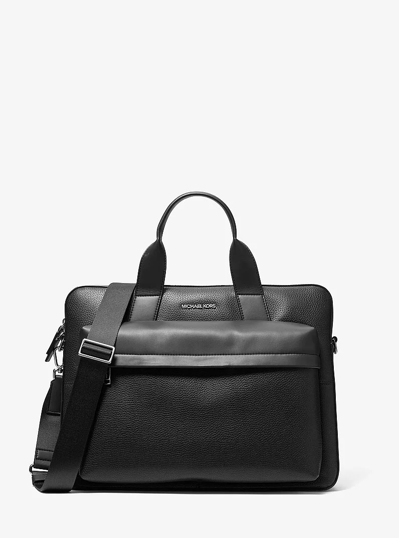 Pacey Medium Pebbled Leather Pocket Briefcase - 1