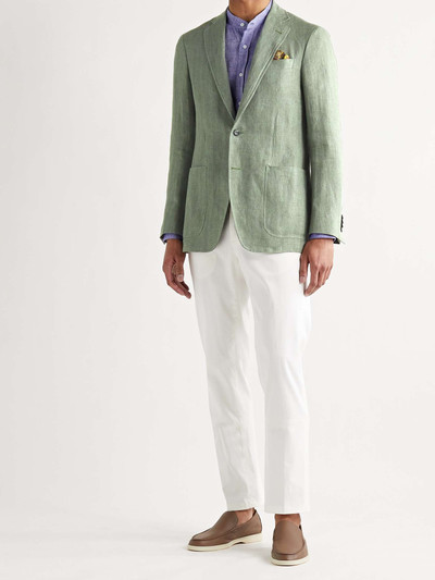 Canali Kei Slim-Fit Unstructured Herringbone Linen Blazer outlook