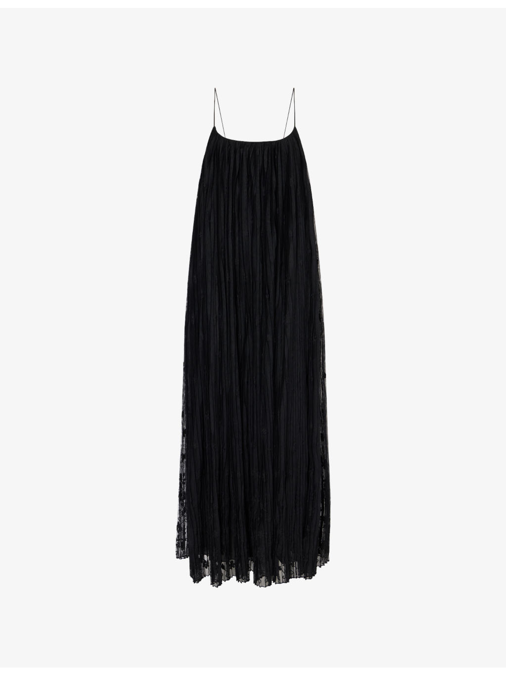 Floral Pleated Woven Maxi Dress - 1