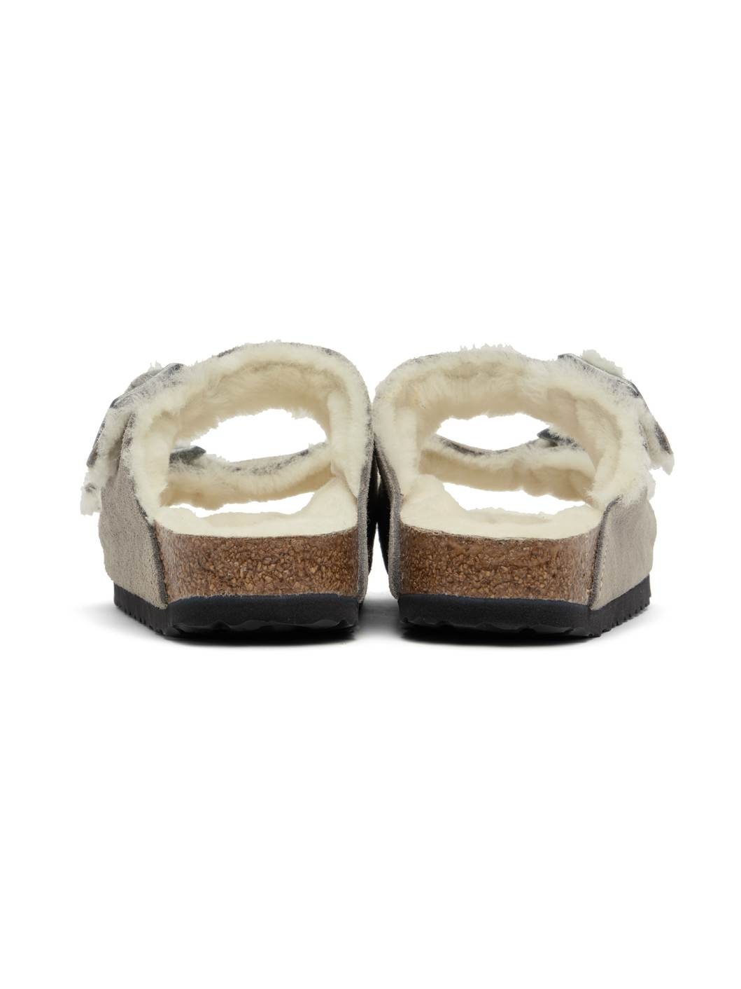 Gray Narrow Arizona Shearling Sandals - 2