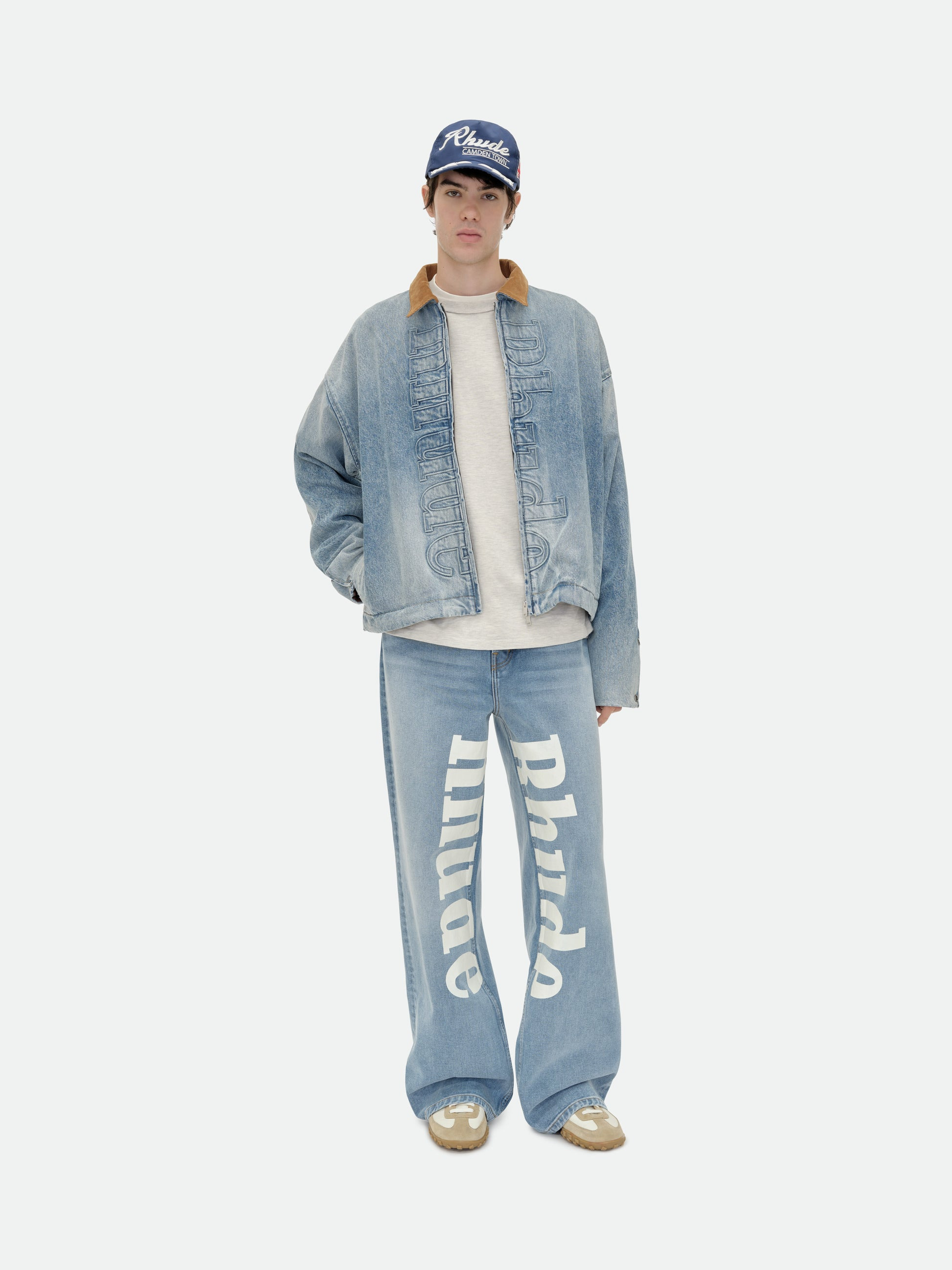 DENIM LOGO CORD COLLAR WORK JACKET - 8