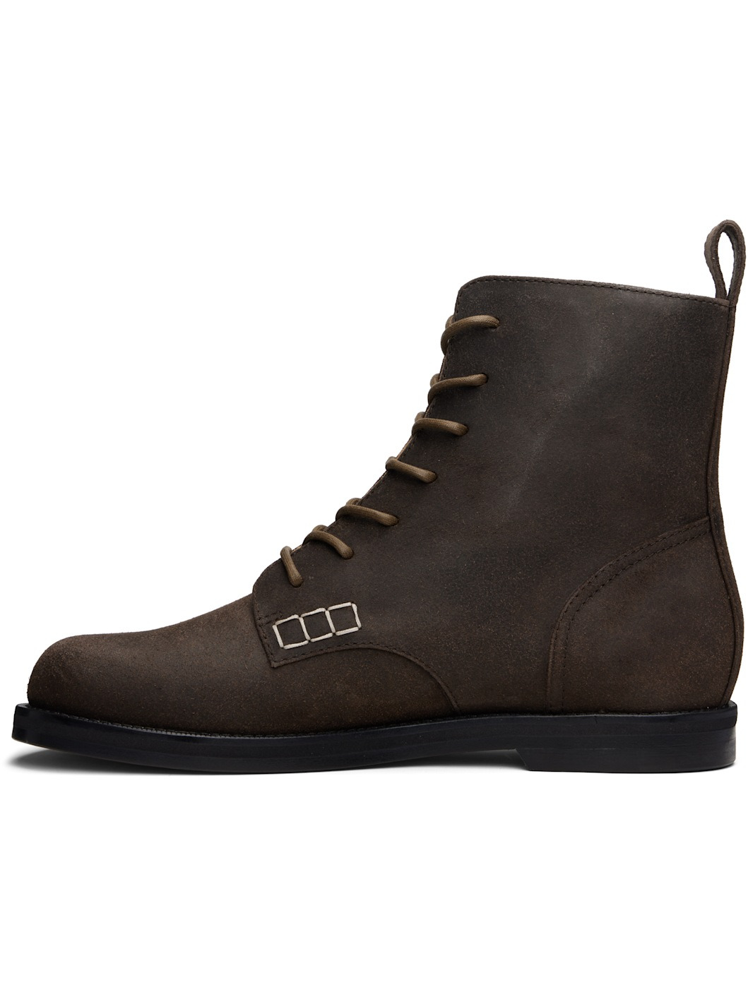 Brown Loafer Lace-Up Boots - 3
