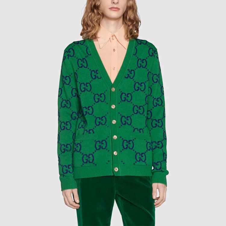 Gucci GG Knit Cardigan 'Green Blue' 674043-XKB3V-3129 - 3