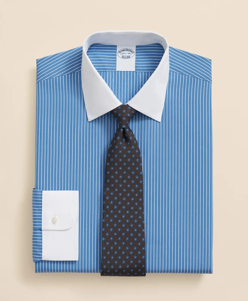 Pure Supima® Cotton Regular-Finish Ainsley Collar, Ground Stripe Dress Shirt - 1