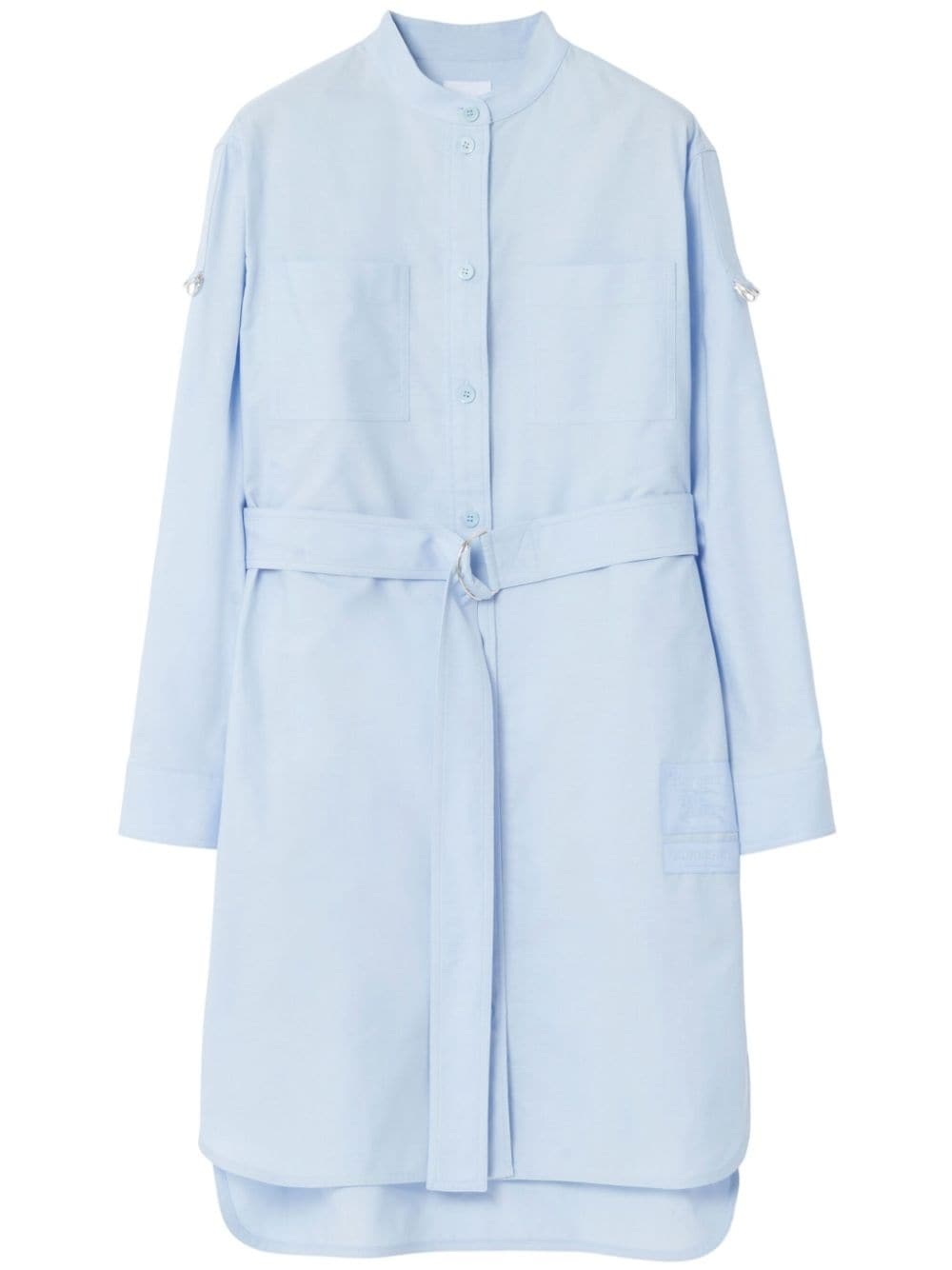 belted cotton shirt dress - 1