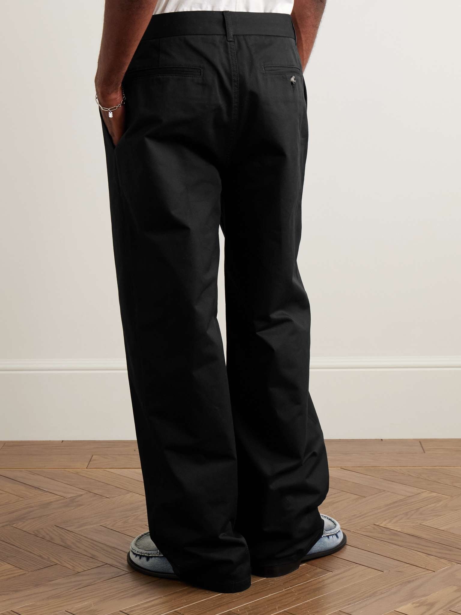 Straight-Leg Pleated Cotton-Gabardine Trousers - 4