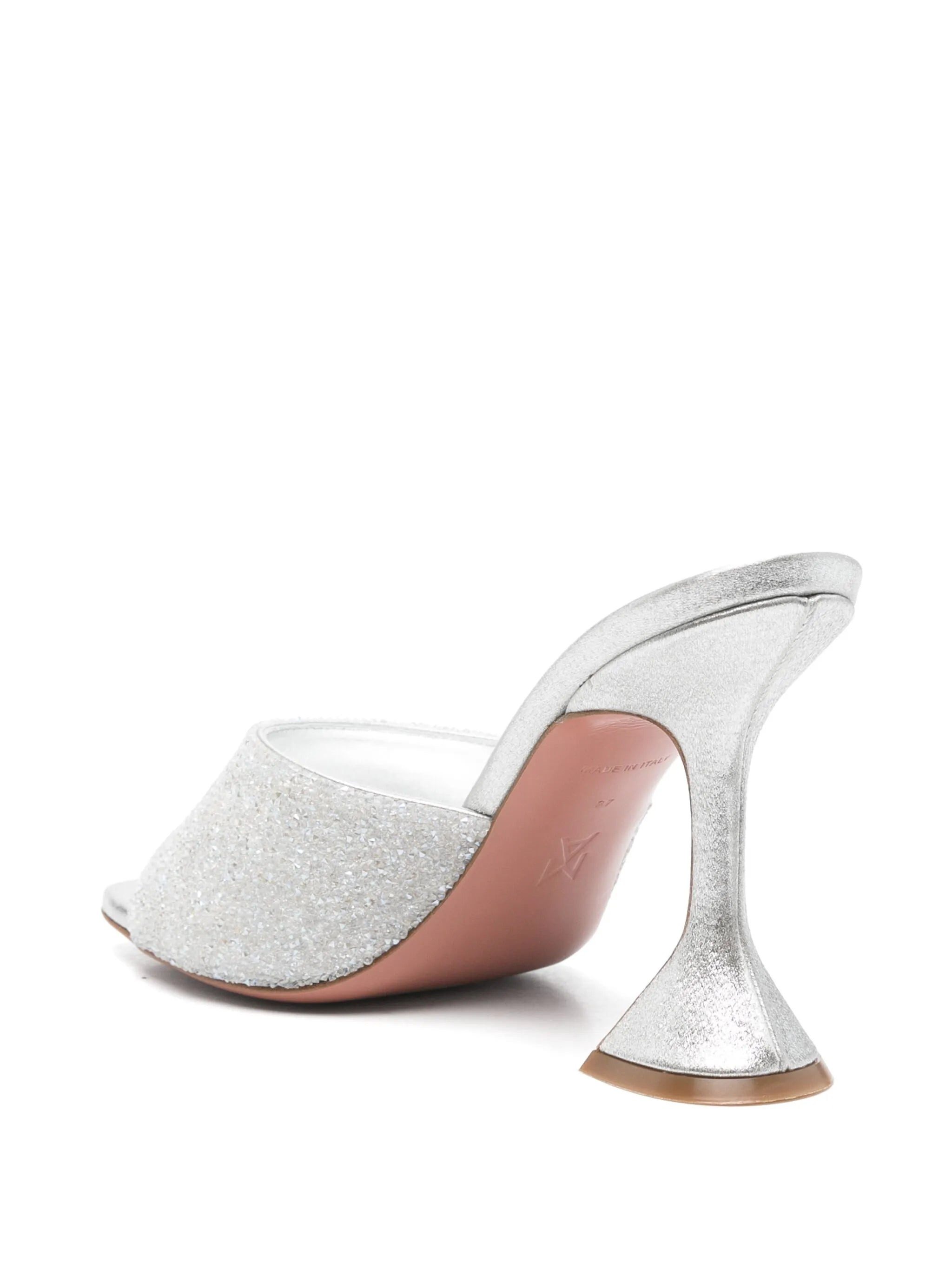 Amina Muaddi 95mm Leather Heeled Sandals - 3